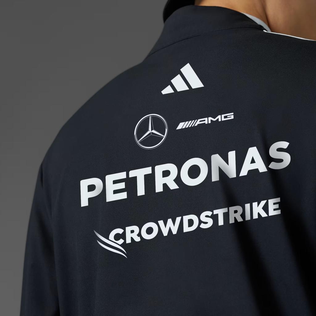 Adidas X Mercedes-Amg Petronas F1 Team Ss25 Zip Fashionable Versatile Comfortable Half-Zip Long Sleeve T-Shirt Men Tops Black JV5745