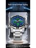 Sanda Dual Movement 5ATM Waterproof Multifunctional Steel Band Men's Watch with Alarm Clock