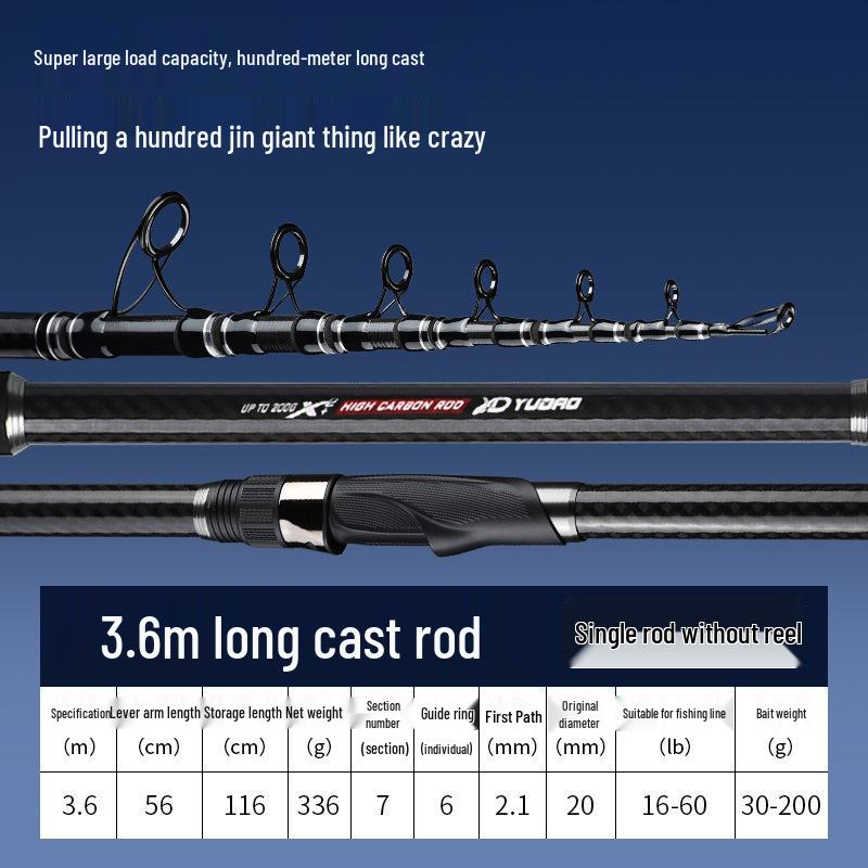 Linhu Sea Rod: New Super Hard Carbon Fiber Upgrade for Long-Distance Casting, Ideal for Sea and Rock Fishing.