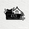 Customizable Cat Metal Surname Sign Black Iron Hot Sale Home Living Room Outdoor Courtyard Decor