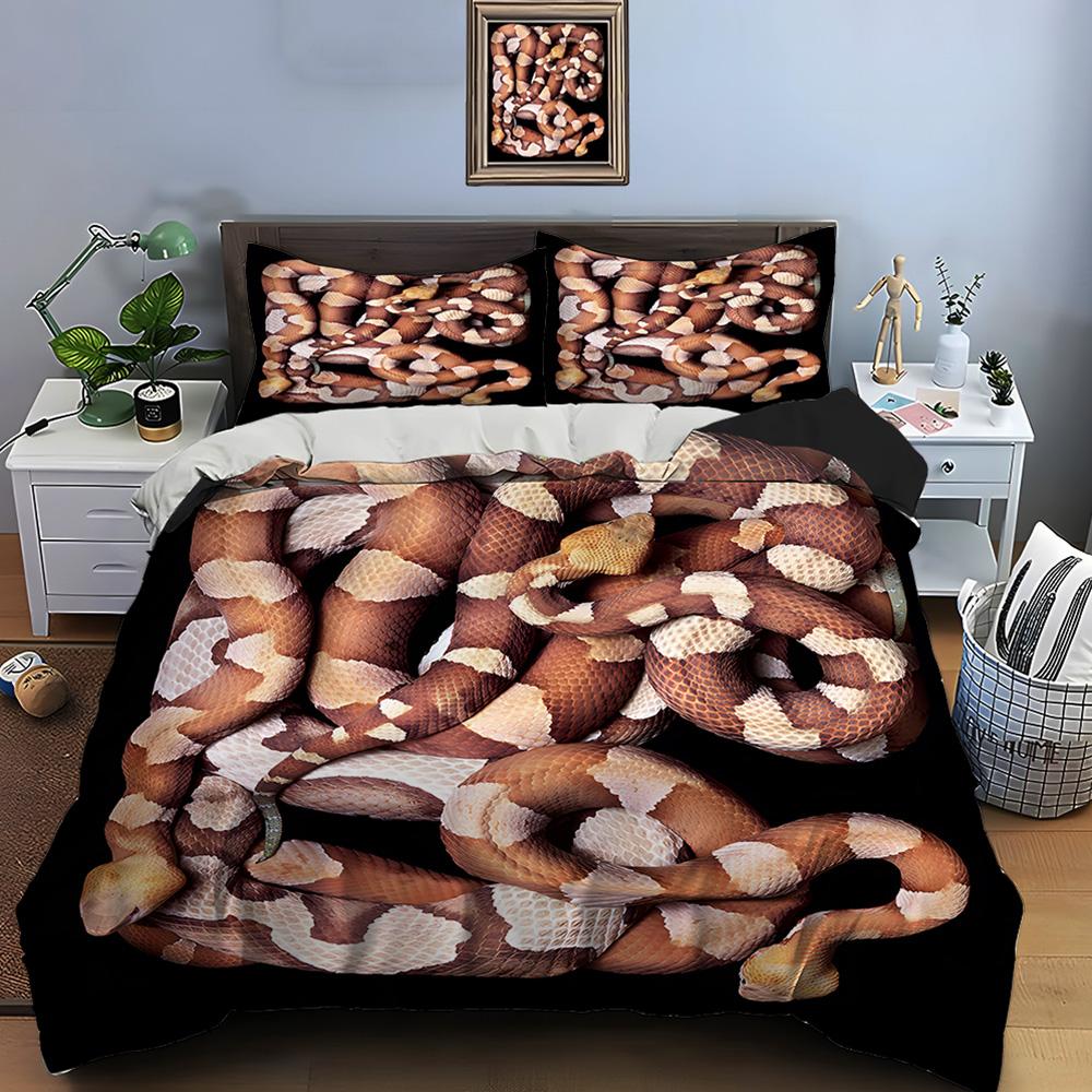 10 Sizes HD Snake Print Bedding Set Duvet Cover 1 Duvet Cover 2 Pillowcases Adult and Children Bedding Set Luxury for Gifts