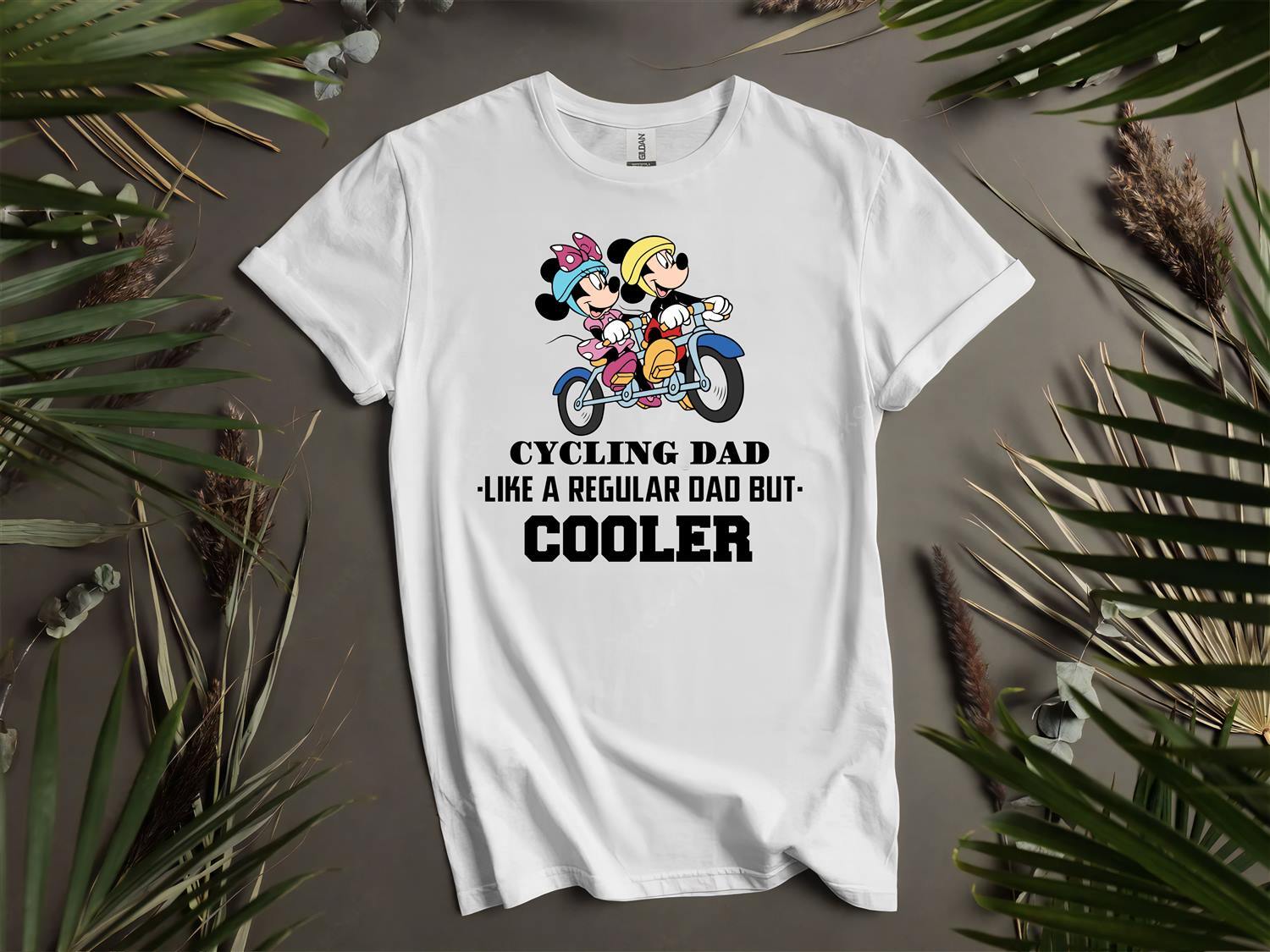 Mickey And Minnie Cycling Dad T-shirt T shirt Men Women Unisex Tshirt L51 M