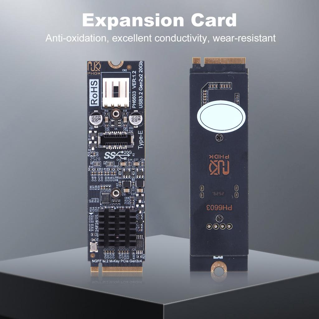 M2 PCIE NVME To TYPE E Expansion Card Riser 20Gbps High Speed M2 NVME To TYPE-E Adapter ASM3242 Chipset for Desktop PC
