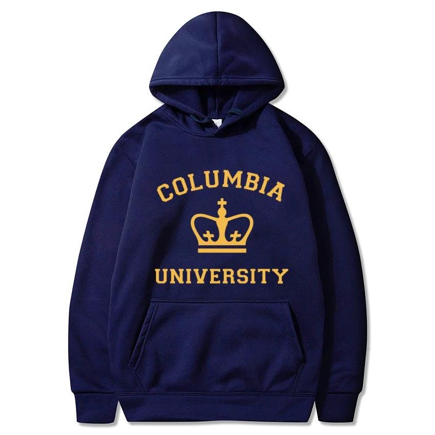 Autumn/Winter Columbia University Printed Solid Color Hoodie Classic Top Daily Casual Hoodie Warm Street Long Sleeve Sweatshirt
