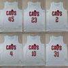 White Cavaliers Heat-Pressed Basketball Jersey: Mitchell 45, Allen 31, Garland 10, Mobley 4, Irving, James.