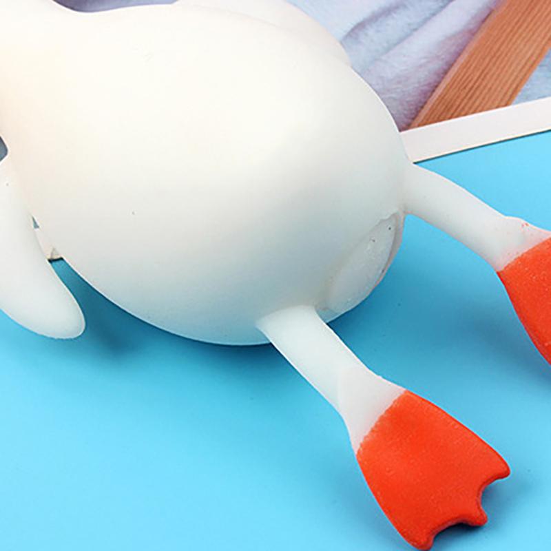 1Pc Duck Shape Toy Bounce And Decompression Big White Goose Cartoon Shape Pressure Relief Duck Lala Duck