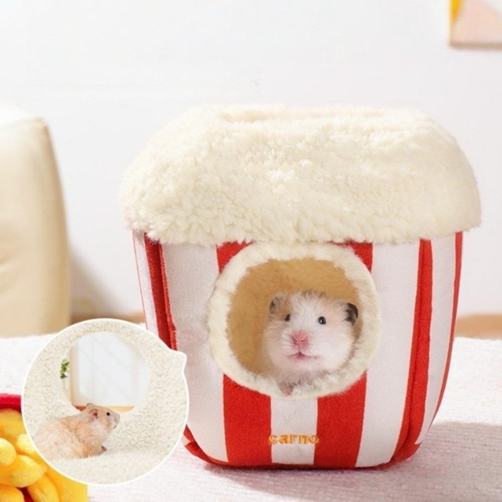 Thickened Hamster Cotton House Soft Rat Sleepping Bed Tree Stump Hamster House Cave  Golden Hamster