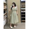 French Bow Patchwork Plus Size Summer Dress 2026