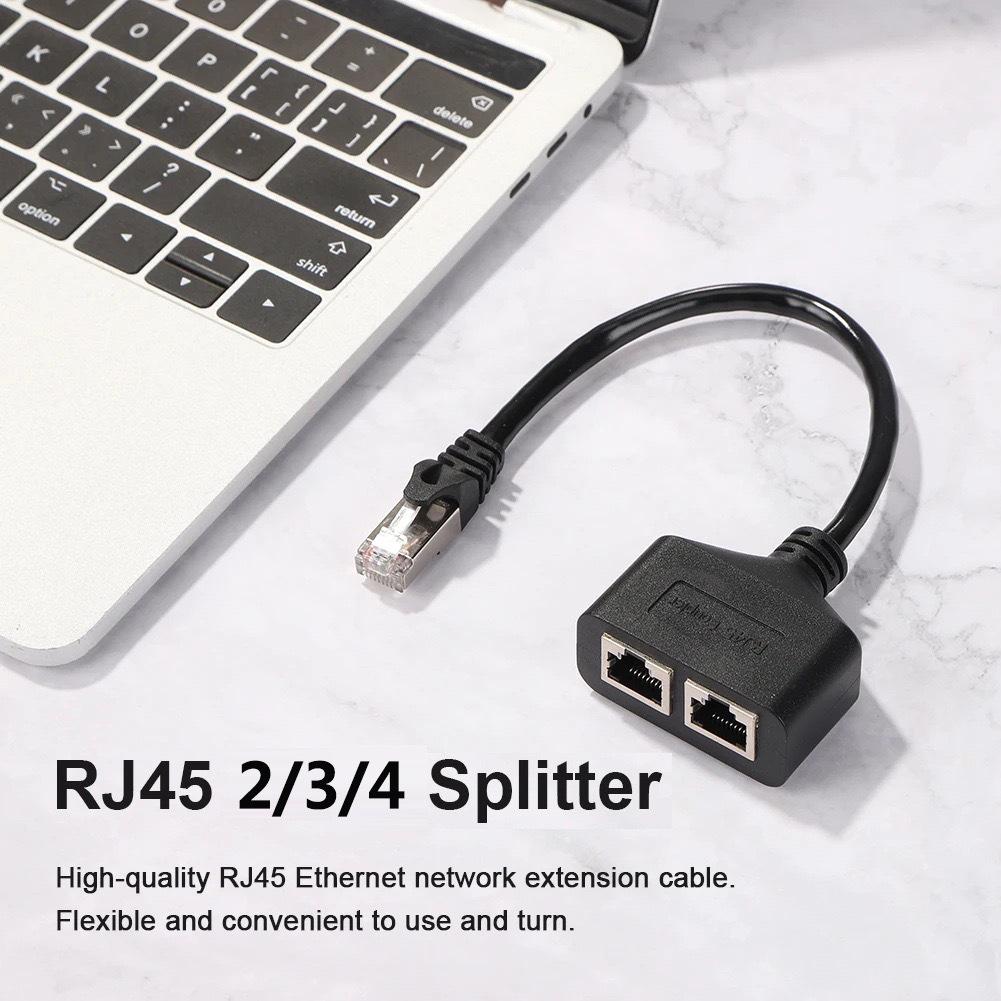 RJ45 Network Cable Splitter: 1-to-2/3/4 Port Ethernet Adapter and Extension Cable
