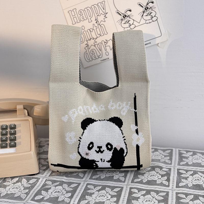 Kuanzhai Alley Souvenir: Chengdu Panda Grandpa Knitted Women's Tote Bag
