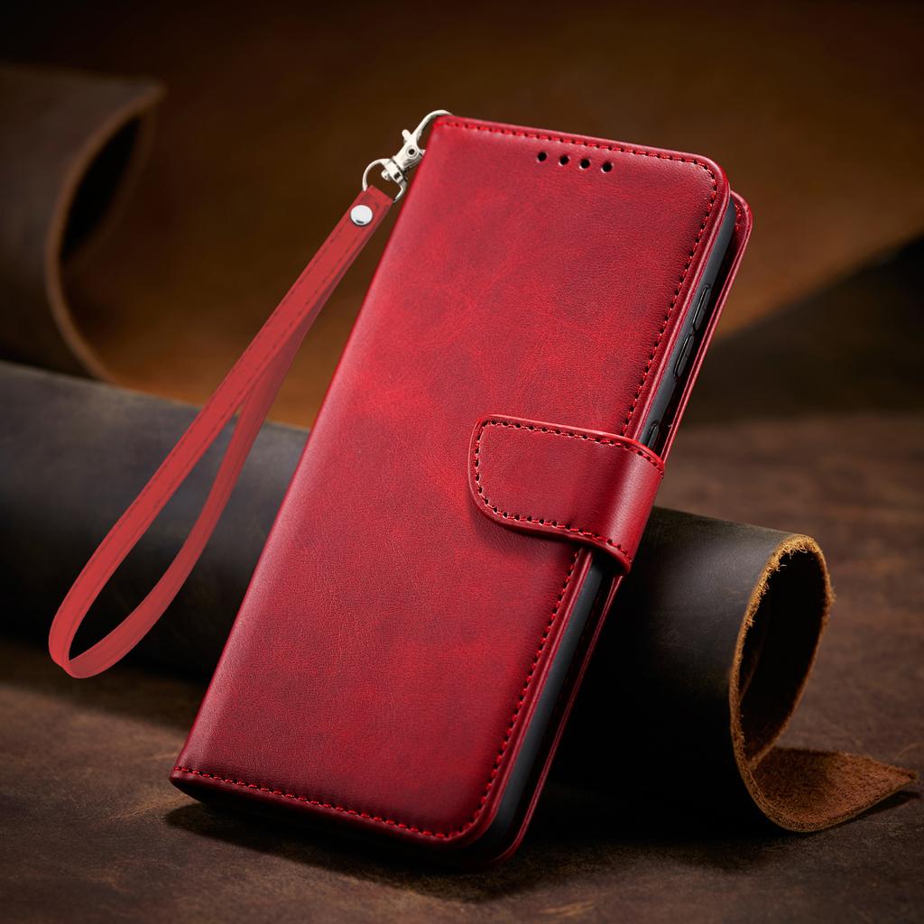Cards Solt Wallet Leather Case For Samsung S25 Ultra S24 Plus S23 FE S22 A16 A26 A36 A56 A55 A35 A15 Flip Hand Strap Bag Cover