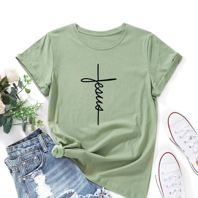 Cotton tees Summer Pure Cotton Women's Printed Loose Round Neck Short Sleeved T-Shirts Women’s
