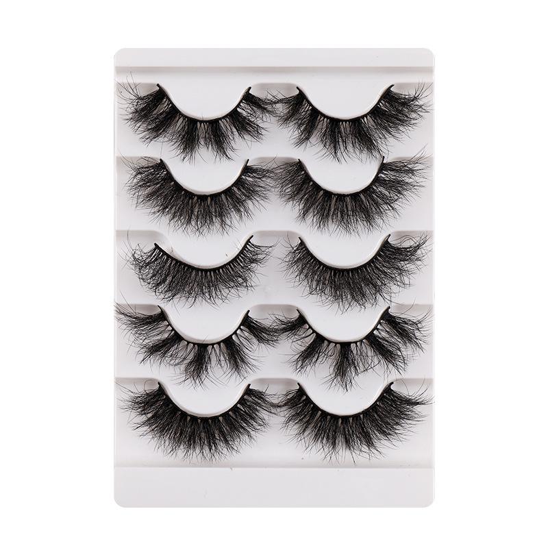European And American New Products 5 Pairs Of Mink Hair Deep -Fried False Eyelashes Thick Grafted Eyelashes