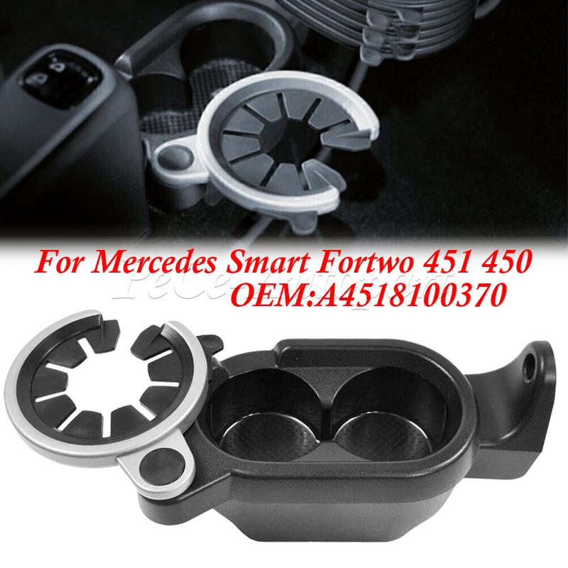 Car Drinks Holder Cup Mount Center Console Double Cup Holder For Mercedes Smart Fortwo 451 450 1998-2015 A4518100370