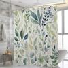 1pc Plants Pattern Shower Curtain, Waterproof Shower Curtain With Hooks, Bathroom Accessories, Home Decor