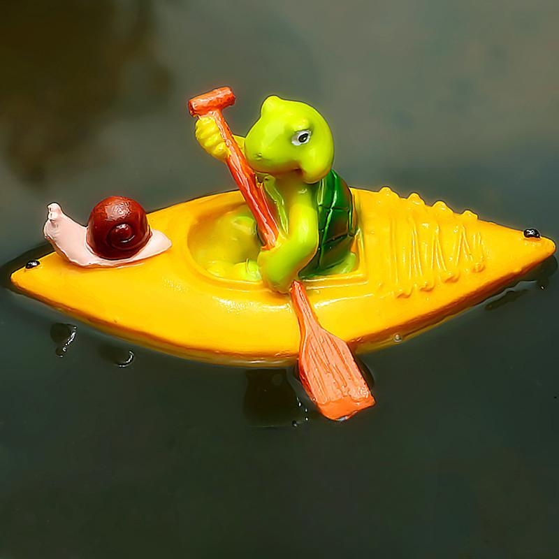Resin Floating Frog Turtle Fish Pond Flowing Water Fountain Water Surface Lotus Flower Decoration Resin Crafts Floating Crafts