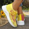 Fashion Fashion Butterfly Print Women's Sports Shoes Summer Mesh Breathable Knitted Sneakers Woman Plus Size Mix Color Platform Sneakers