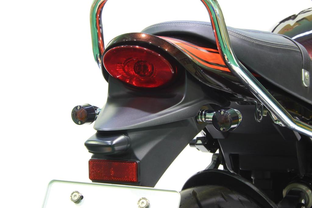POSH FAITH Motorcycle Turn Signal Classic Turn Kit for Z650RS Chrome Body with Smoked Part Number Kit, Bullet-Shaped Signals, Model-Specific