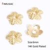 DIY Bracelet Necklace Making Supplies 14/18K Gold Plated Brass Beads Caps Flower End Caps For Beading Jewelry Making Accessories