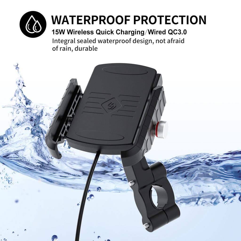 15W Phone Wireless Charge Bracket Extension Bracket Black A For Moto Scooter