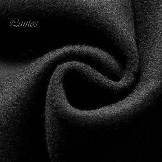 Lady Fall Winter Woolen Coat Turn-down Collar Single-breasted Loose Mid Length Thick Keep Warm Overcoat for Commuting Dating Travel