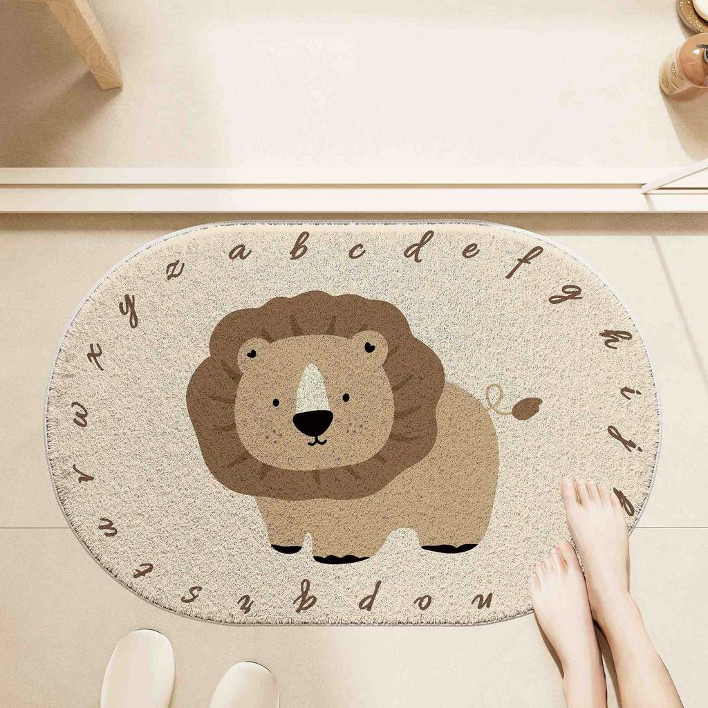 Cartoon Simple Bathroom Floor Mat Household Thickened Absorbent Imitation Cashmere Floor Mat Shower Room Non-Slip And Easy To Take Care Of Foot Mat
