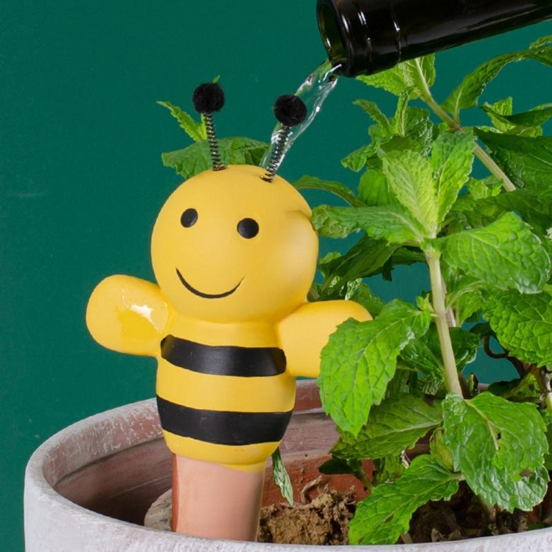 4pc Self Watering Planter Insert Plant Watering Stakes Bees Terracotta Watering Spikes Automatic Water Irrigation Device