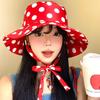 Polka Dot Ribbon Summer Sun Hat Lace Bucket Hat Fashion Sunshade Hat  Girl