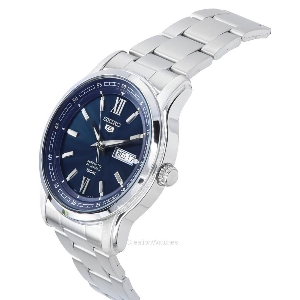 Seiko 5 Analog Stainless Steel Blue Dial Automatic SNKP17K1 Men's Watch