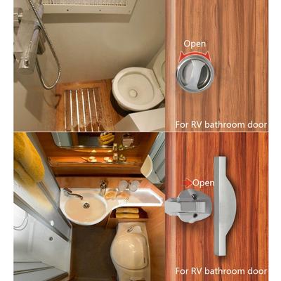 Q9QD Motorhome Safety Door Lock Caravan Wardrobe Lock Toilet Bathroom Handle Pull Knot Rotating Lock