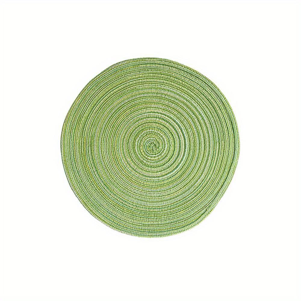 Round Woven Ramie Table Mat Anti-Slip Placemats for Dining Table, Non-Slip Pads for Tableware and Bowls, Kitchen Coasters for Drink Cups