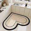 Heart-Shaped Diatom Mud Floor Mat, Kitchen Dirt-Resistant And Easy To Take Care Of Floor Mat Internet Celebrity Entry Door Bathroom Non-Slip Quick Su