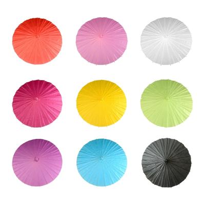 Durability Wood Handle Small Umbrella Photo Cosplay Prop White Paper Parasol for Children And Bridesmaids