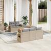 VidaXL Garden Lounge Set with Cushions 6 Pcs, Patio Sofas, Patio Furniture Set, Outdoor Furniture, Beige 3224449