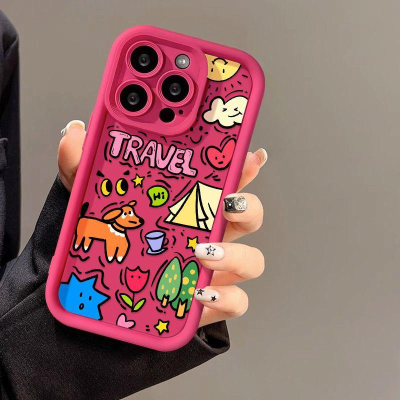 Camping Lines for Dogs iPhone17ProMax Mobile Phone Case 17Pro Cartoon 15/14 Men's and Women's 16