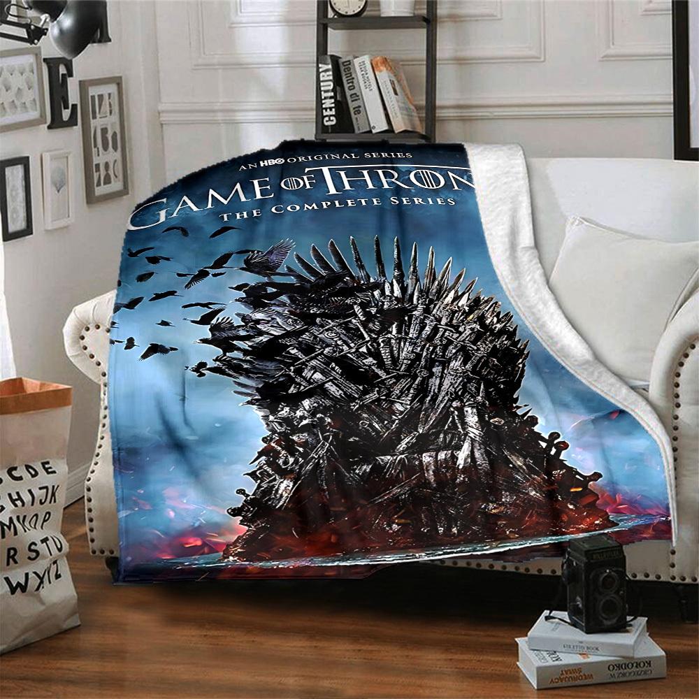 1pc Game of Thrones The Complete Series Flannel Blanket Soft Warm Throw for Home, Office, Travel, All-Season Cozy Bedding GiftL1258