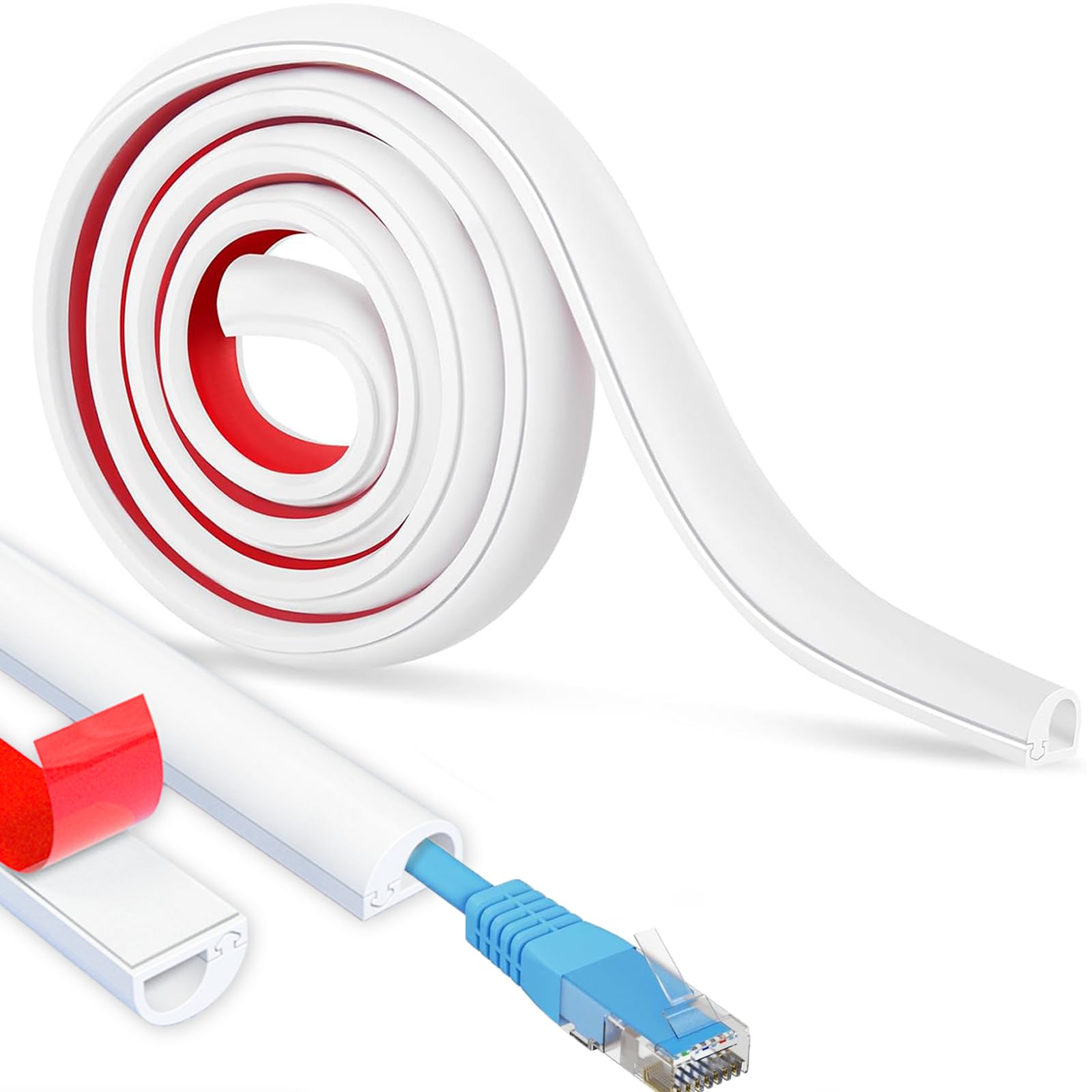 

Adhesive PVC Cable Cover, Concealed Cable Cover, Easy Installation, Perfect Fit, TV Cable Concealment, Adhesive Tape Included, Organize Wires,