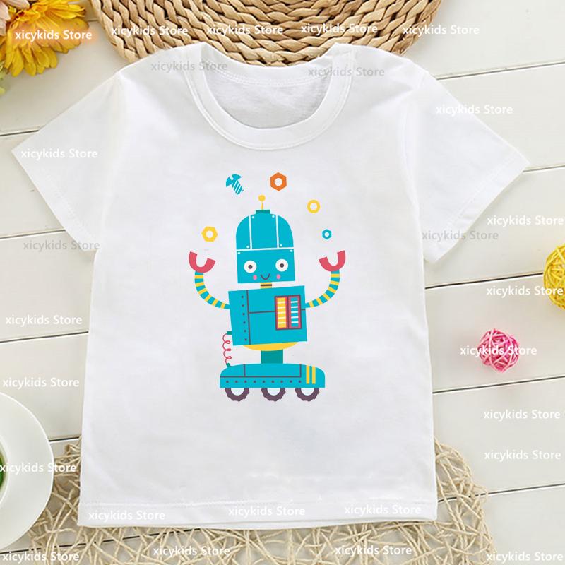 Tshirt for Boysgirls Cartoon Robot Graphic Printed Toddler Tshirt Fashion Harajuku Boys Girls Universal Clothing Dropshipping