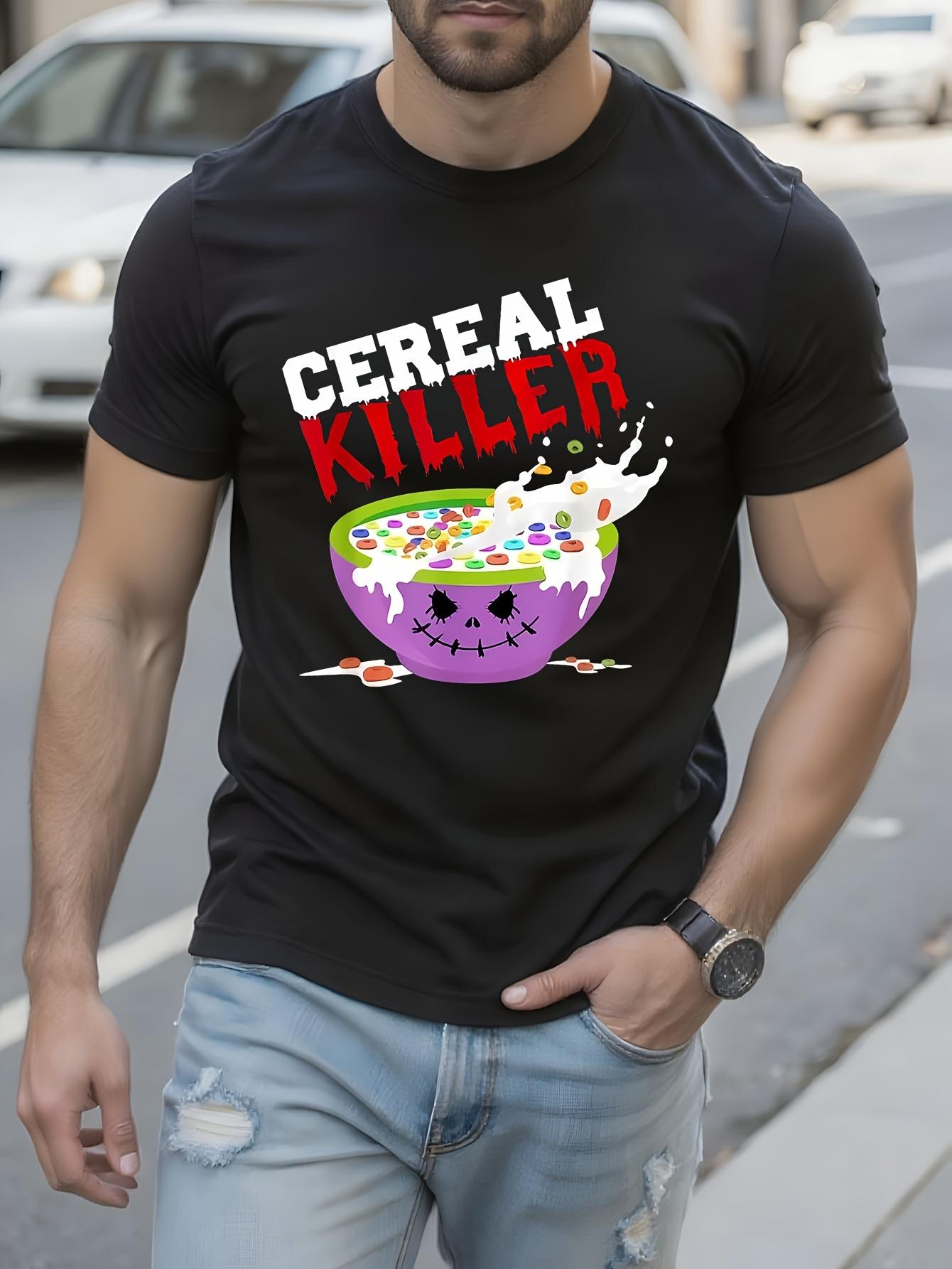 Funny Halloween Cereal Killer Costume Tshirt Black Graphi... XXXL