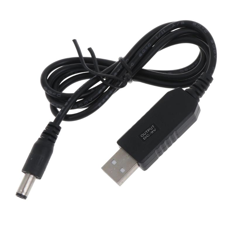 USB Power Boost Line Voltage Step Up Adapter Cable USB 5V To DC 9V 5.5x2.1mm Connector Converter for Wireless Router