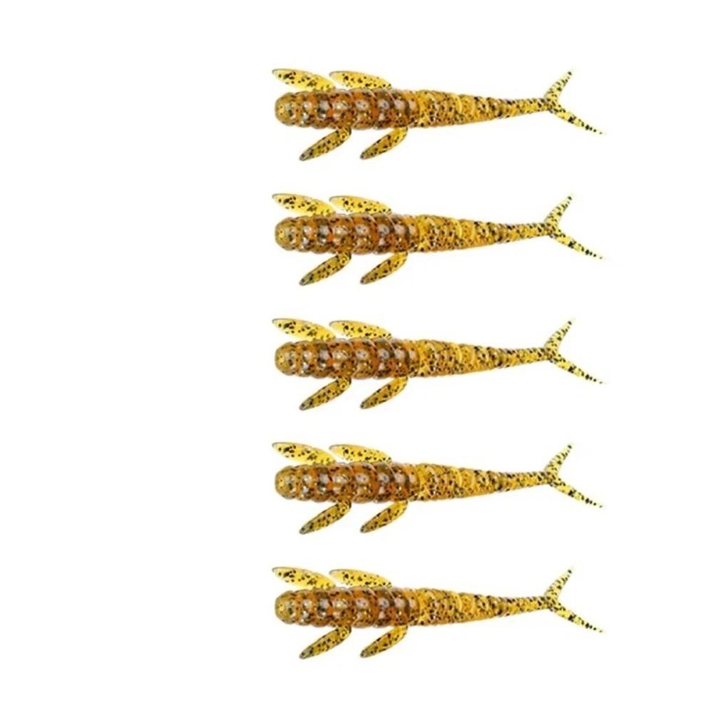 20pcs Worm Shape 7.3cm/1.3g Fishing Lure Temptation Swimming Soft TPE Material Alien Worm Laser Glitter TPE Bait Lure Fishing