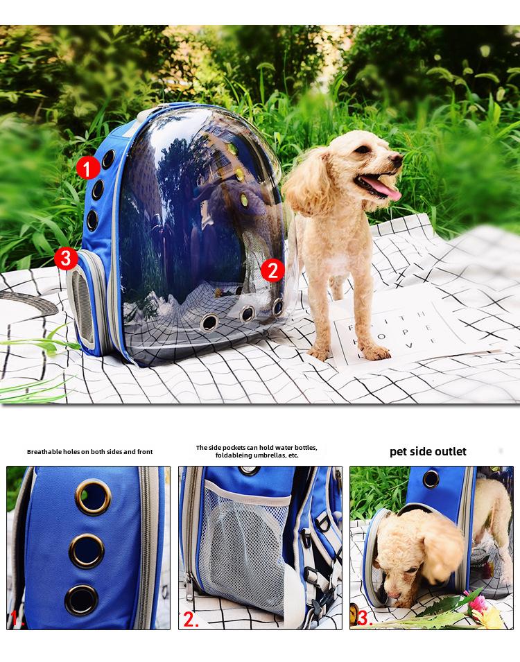 Transparent Double Shoulder Cat Backpack - Lightweight, Breathable & Panoramic Pet Bag for Outings