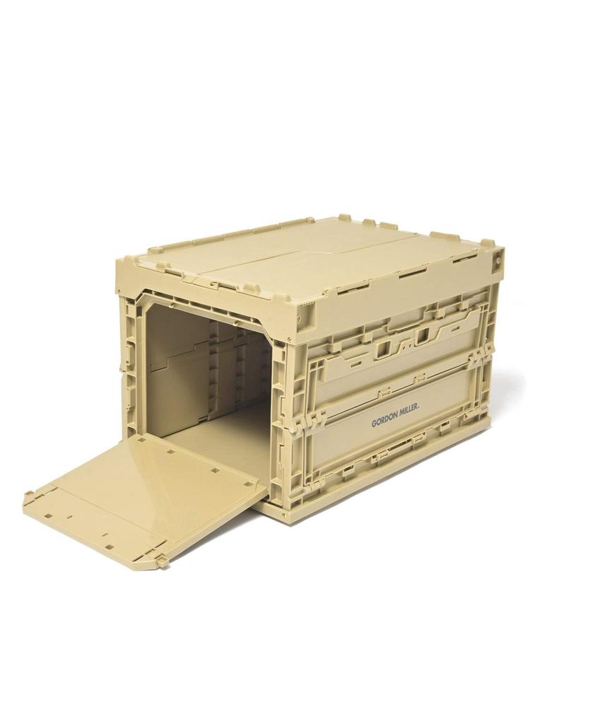 GORDON MILLER 50L Folding Container Rack with Side Doors for Cars, Foldable Garage Cargo Rack, Storage Box, Coyote Beige, 1591460