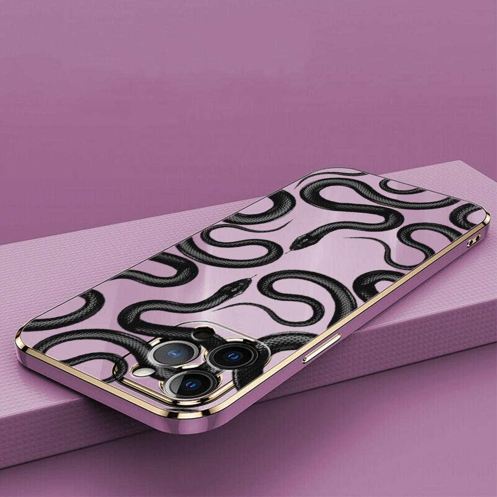 

N72 Черное золото Змея с художественным покрытием края Мягкие чехлы для телефонов из ТПУ для Xiaomi 14 Poco M5s X5 F6 Redmi 13C 12C 8 Note 12 10 11 13 Pro Plus противоударный чехол Redmi K60 Ultra