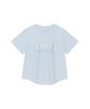 AMES-WORLDWIDE Shining Ames Round Hem Crop Tee Blue
