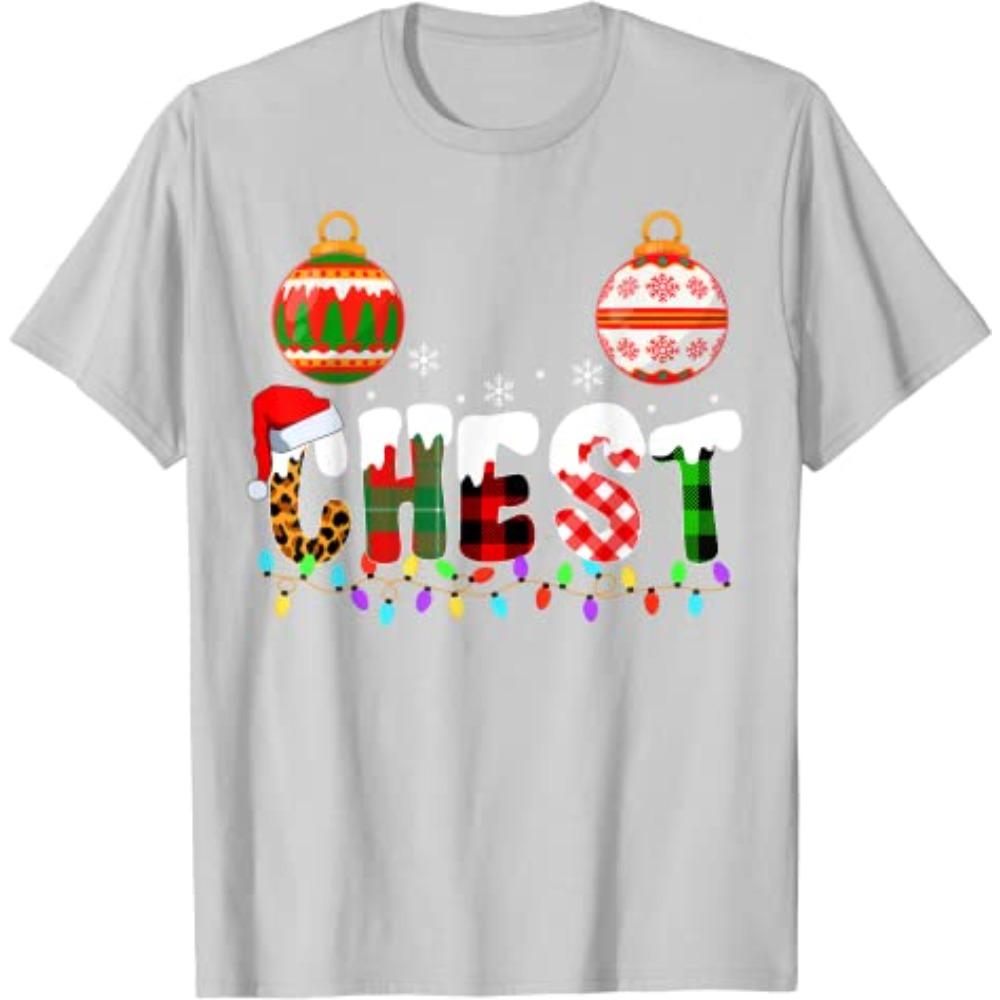 Funny Couples Christmas Chestnuts Adult Matching T-Shirt Xmas Costumes for Couples His and Her Girlfriends Boyfriends