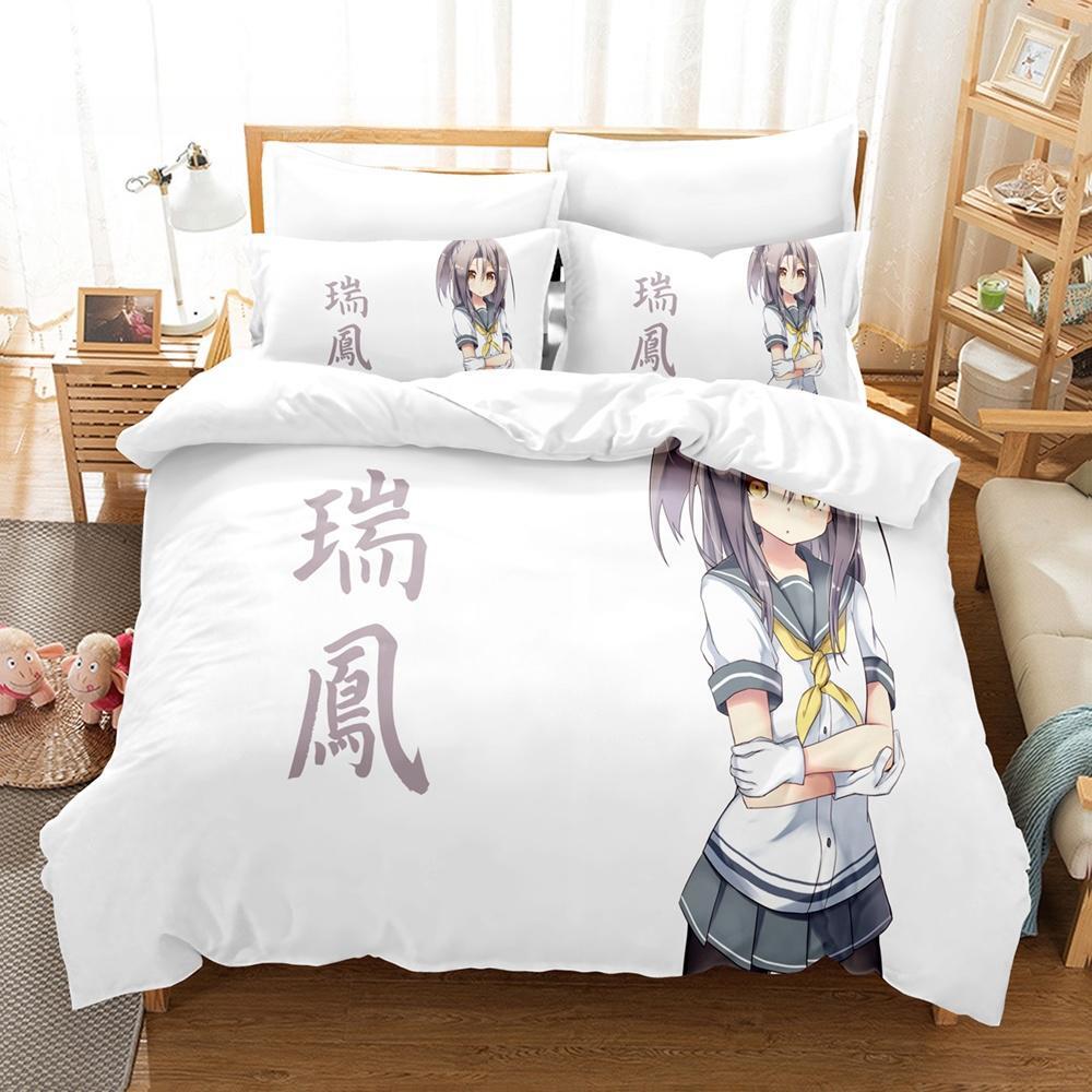 Zuihou (Kancolle) Bettwäscheset Einzelbett Twin Full Queen King Size Bettset Aldult Kind Schlafzimmer Bettbezugsets Druck Bettlaken Set