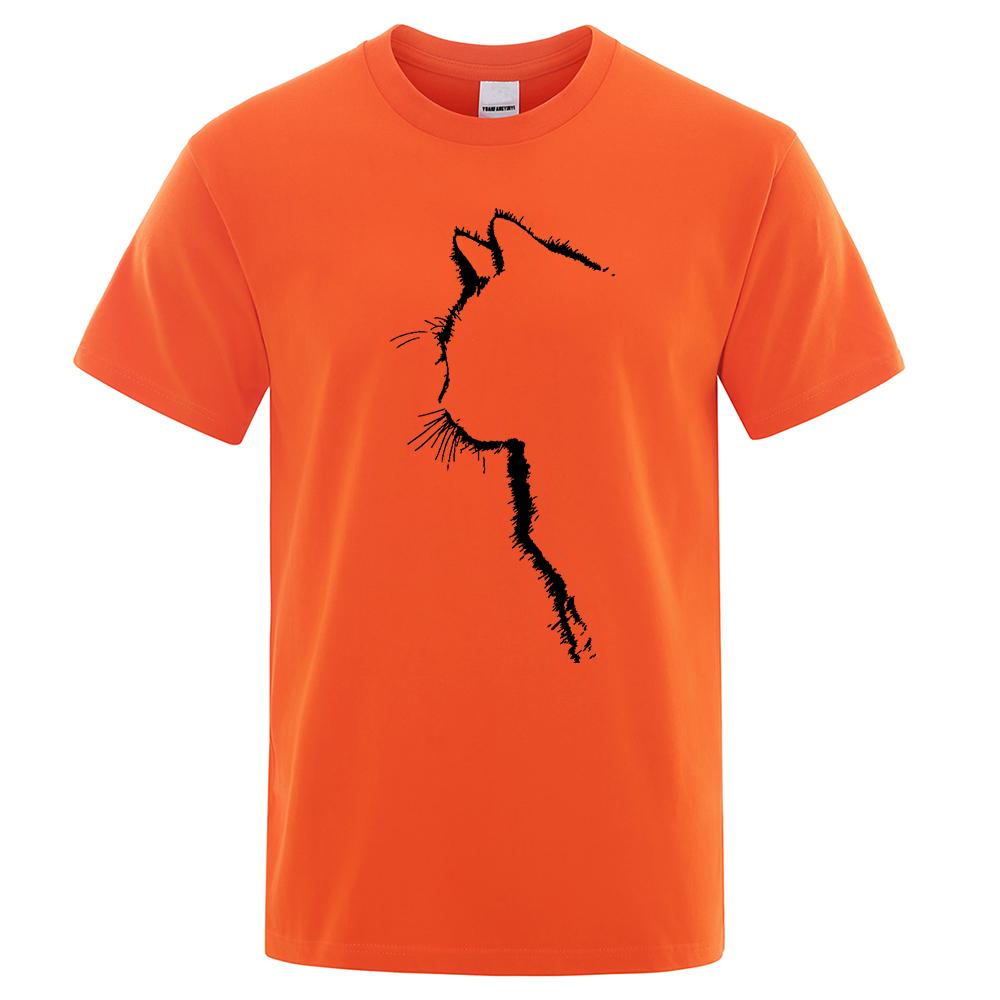 Bavlněná trička pro muže Potištěná Cool Cat Animal Trička Léto Tričko s krátkým rukávem Pánské Hip Hop Streetwear Top Trička Funny