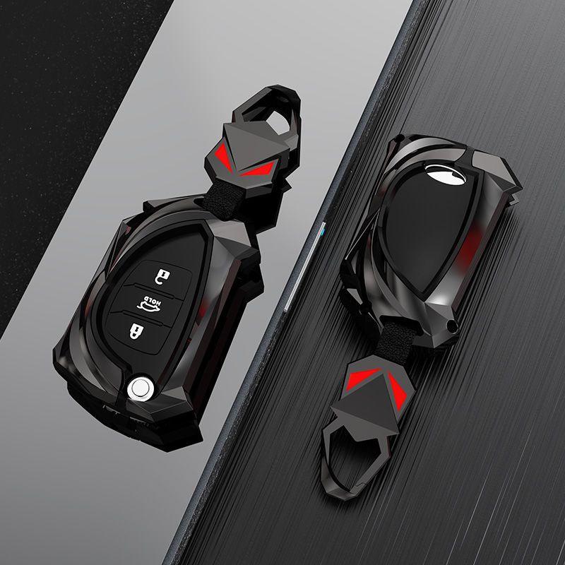 

Hyundai ix35, Mistra, Elantra, Verna, Fiesta, Sonata, ix25, Santa Fe Key Case Cover Metal/Fashion Black + Silicone [Red Eye Buckle]