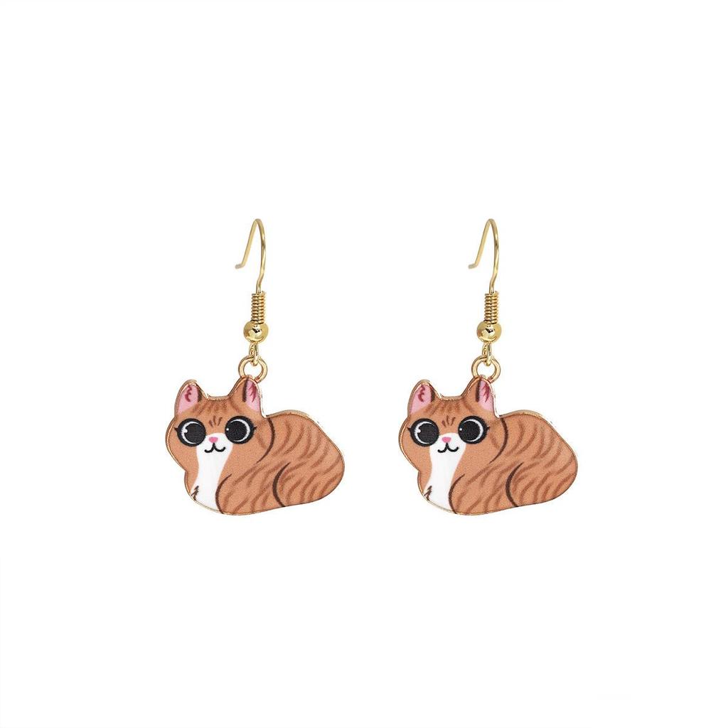 Cute Cartoon Kitten Earrings - Fun, Creative, and Fashionable Animal Drops In Japanese and Korean Styles for European and American Tastes.